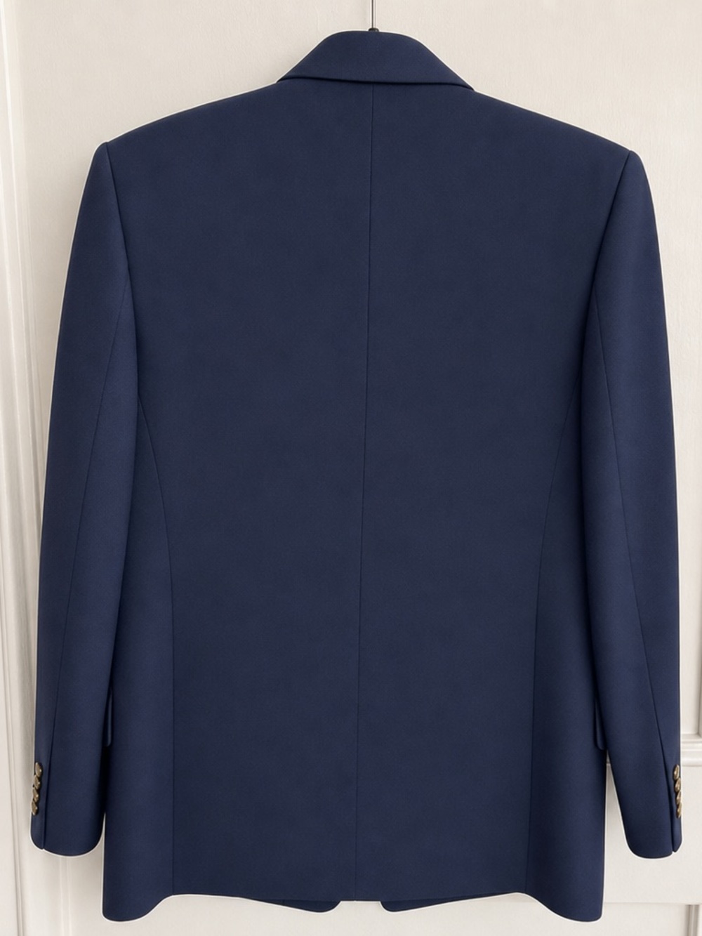 Beautiful Talbots Navy Blue Double-Breasted Blazer with Gold Buttons 100% Wool - Picture 2 of 7